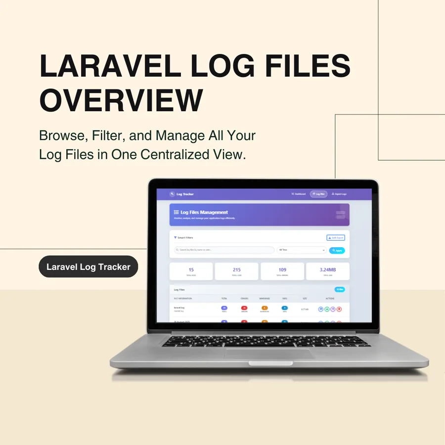 Log file listing in Laravel Log Tracker